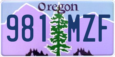 OR license plate 981MZF