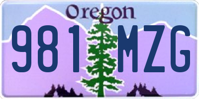 OR license plate 981MZG