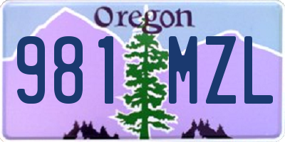 OR license plate 981MZL