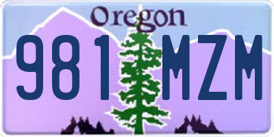 OR license plate 981MZM