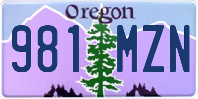 OR license plate 981MZN