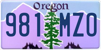 OR license plate 981MZO