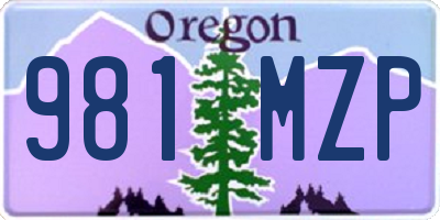 OR license plate 981MZP