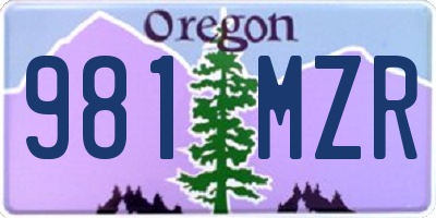 OR license plate 981MZR