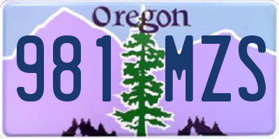 OR license plate 981MZS