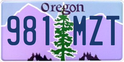 OR license plate 981MZT