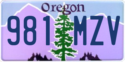OR license plate 981MZV