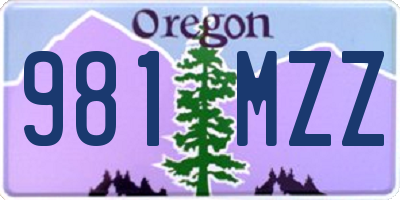 OR license plate 981MZZ