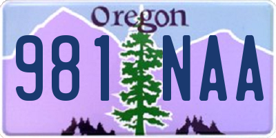 OR license plate 981NAA