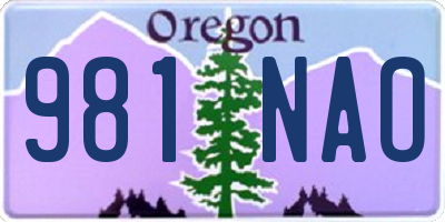 OR license plate 981NAO