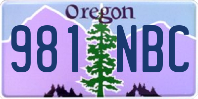OR license plate 981NBC