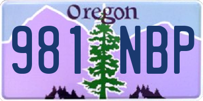 OR license plate 981NBP