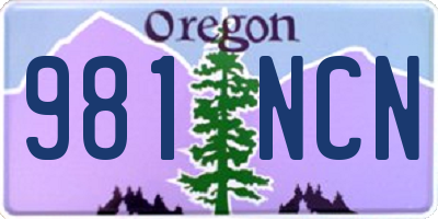 OR license plate 981NCN