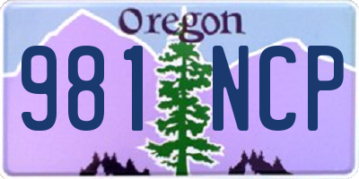 OR license plate 981NCP