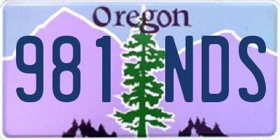 OR license plate 981NDS