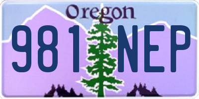 OR license plate 981NEP