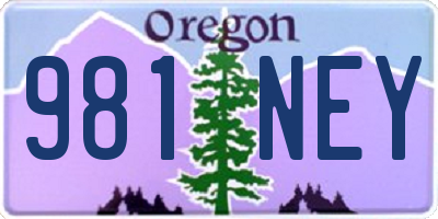 OR license plate 981NEY