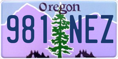 OR license plate 981NEZ