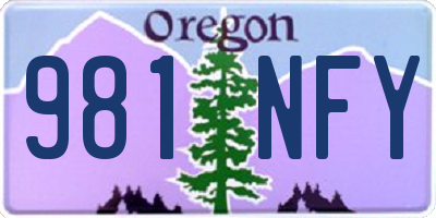 OR license plate 981NFY