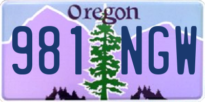OR license plate 981NGW