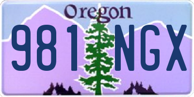 OR license plate 981NGX