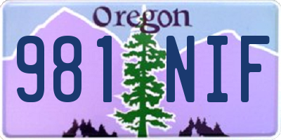 OR license plate 981NIF