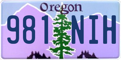 OR license plate 981NIH