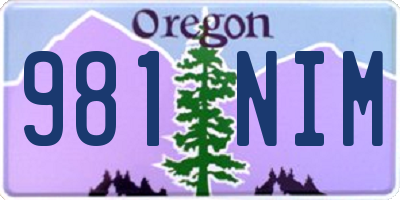 OR license plate 981NIM