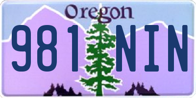 OR license plate 981NIN