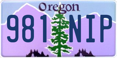 OR license plate 981NIP