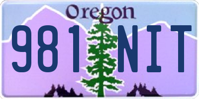 OR license plate 981NIT