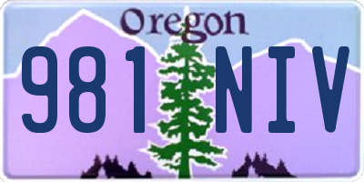 OR license plate 981NIV