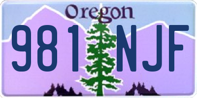 OR license plate 981NJF