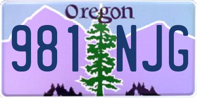 OR license plate 981NJG