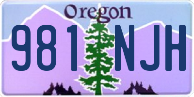 OR license plate 981NJH