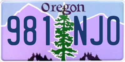 OR license plate 981NJO