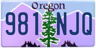 OR license plate 981NJQ