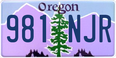 OR license plate 981NJR