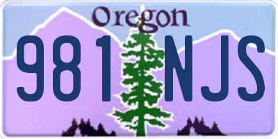 OR license plate 981NJS