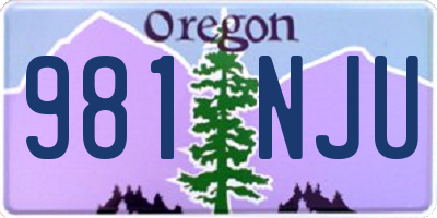 OR license plate 981NJU