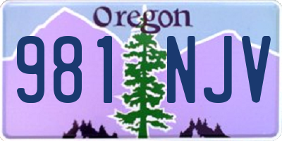 OR license plate 981NJV