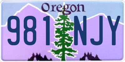 OR license plate 981NJY