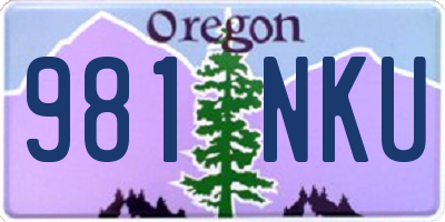OR license plate 981NKU