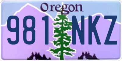 OR license plate 981NKZ