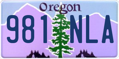 OR license plate 981NLA
