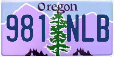 OR license plate 981NLB