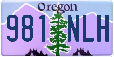OR license plate 981NLH
