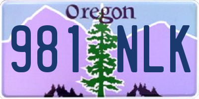 OR license plate 981NLK