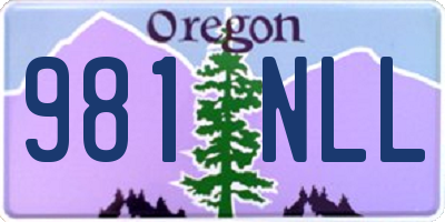 OR license plate 981NLL