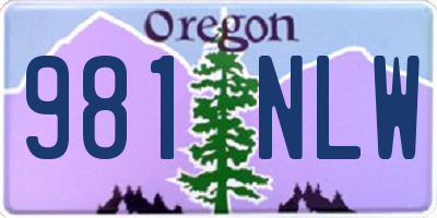 OR license plate 981NLW